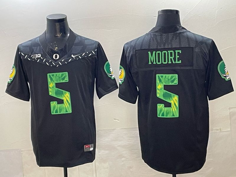 Men 2026 NCAA Lightning #5 Moore Black Three generations Jersey 01